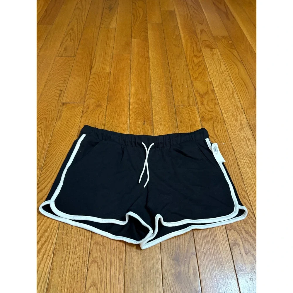 Old Navy Girls XXL 18 Plus Black White Contrast Trim Dolphin Shorts NWT